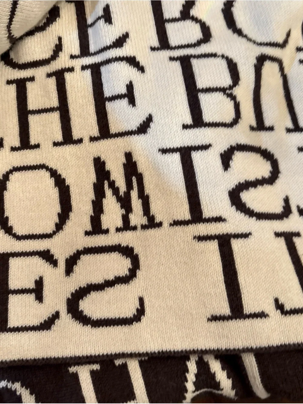 Barnes & Noble Throw Blanket Literary Quotes Classic Books Brown/Ivory